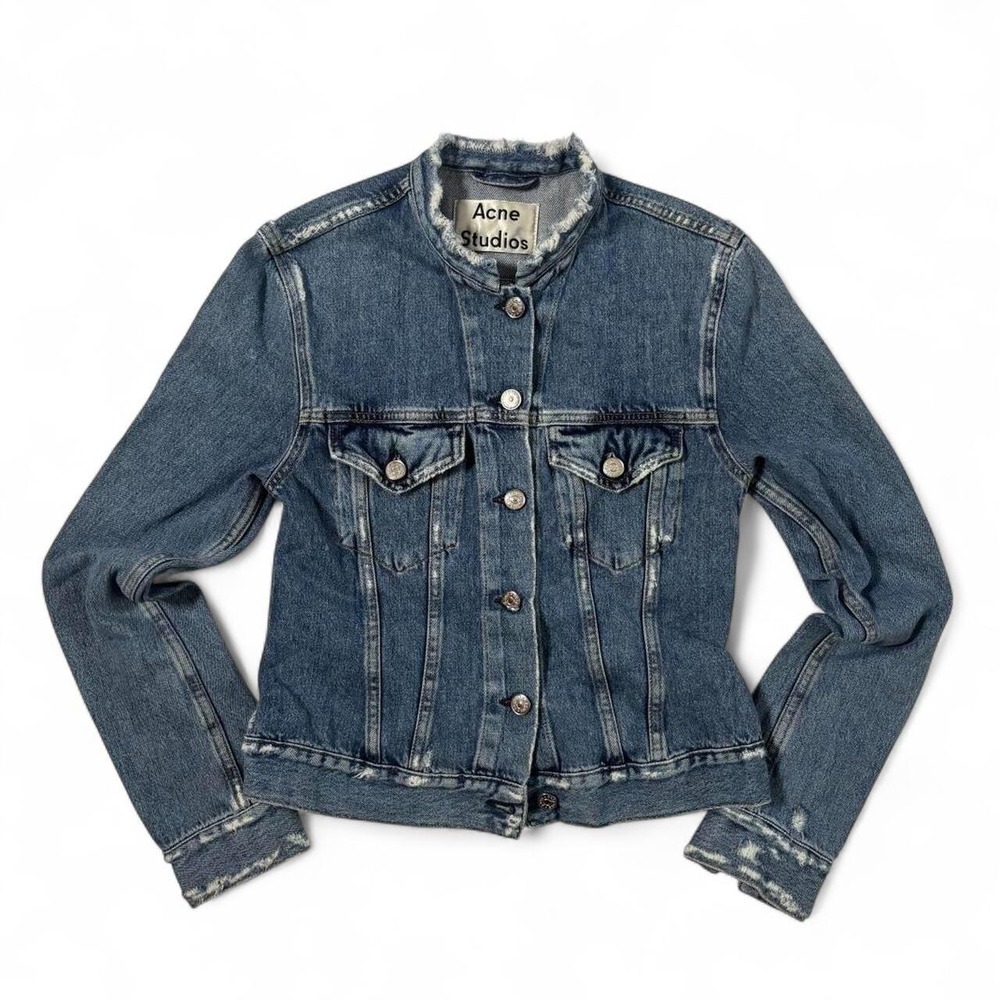 Acne Studios Frayed Collar Denim Jacket - Size 36